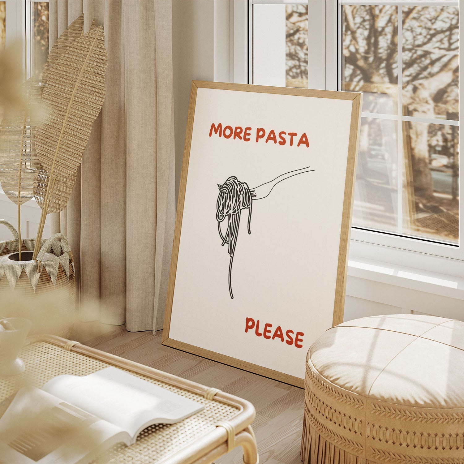 Wes Co Gallery Poster More Pasta Please 11 x 17" Home Goods - Coffee  Art Print