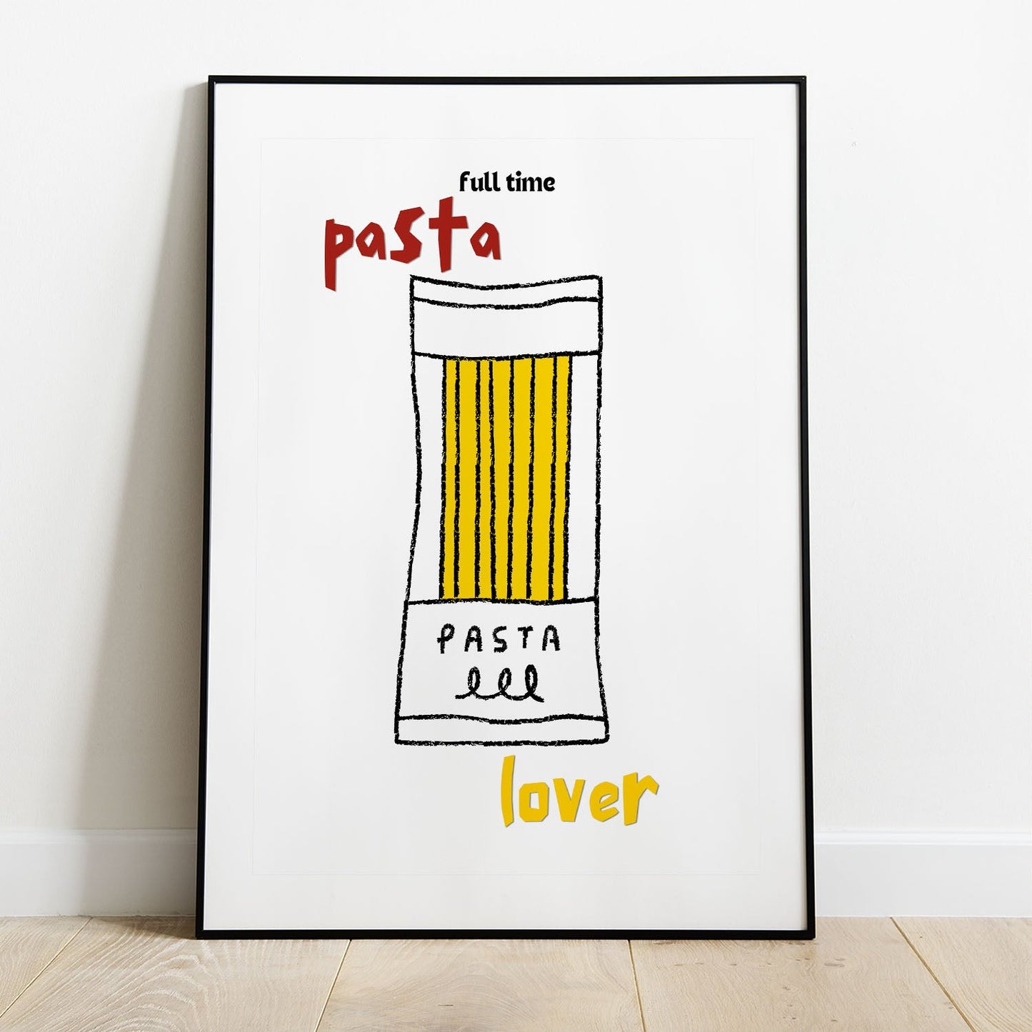 Wes Co Gallery Poster Full Time Pasta Lover 8 x 10" Home Goods - Coffee  Art Print