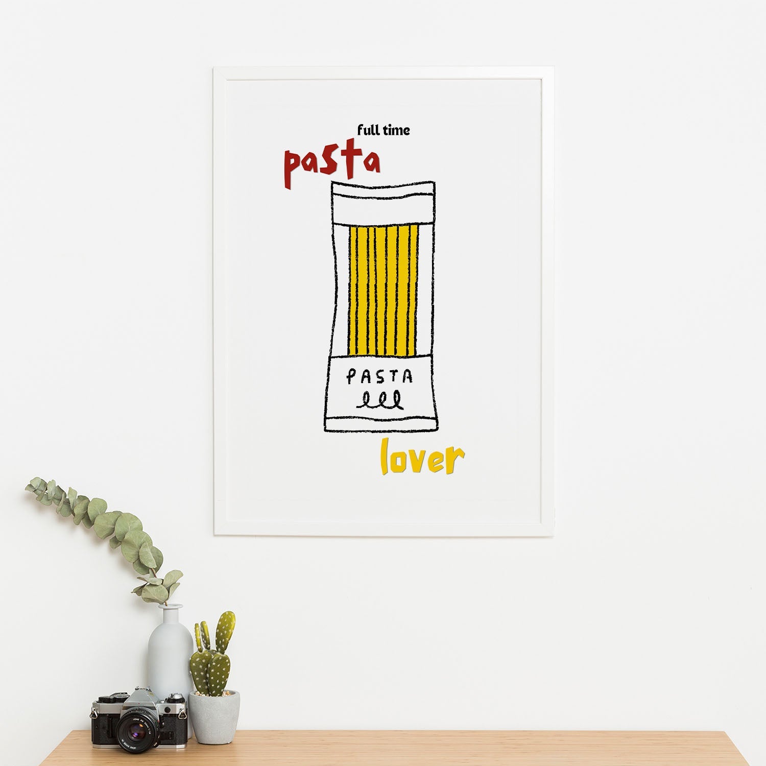 Wes Co Gallery Poster Full Time Pasta Lover 16 x 20" Home Goods - Coffee  Art Print