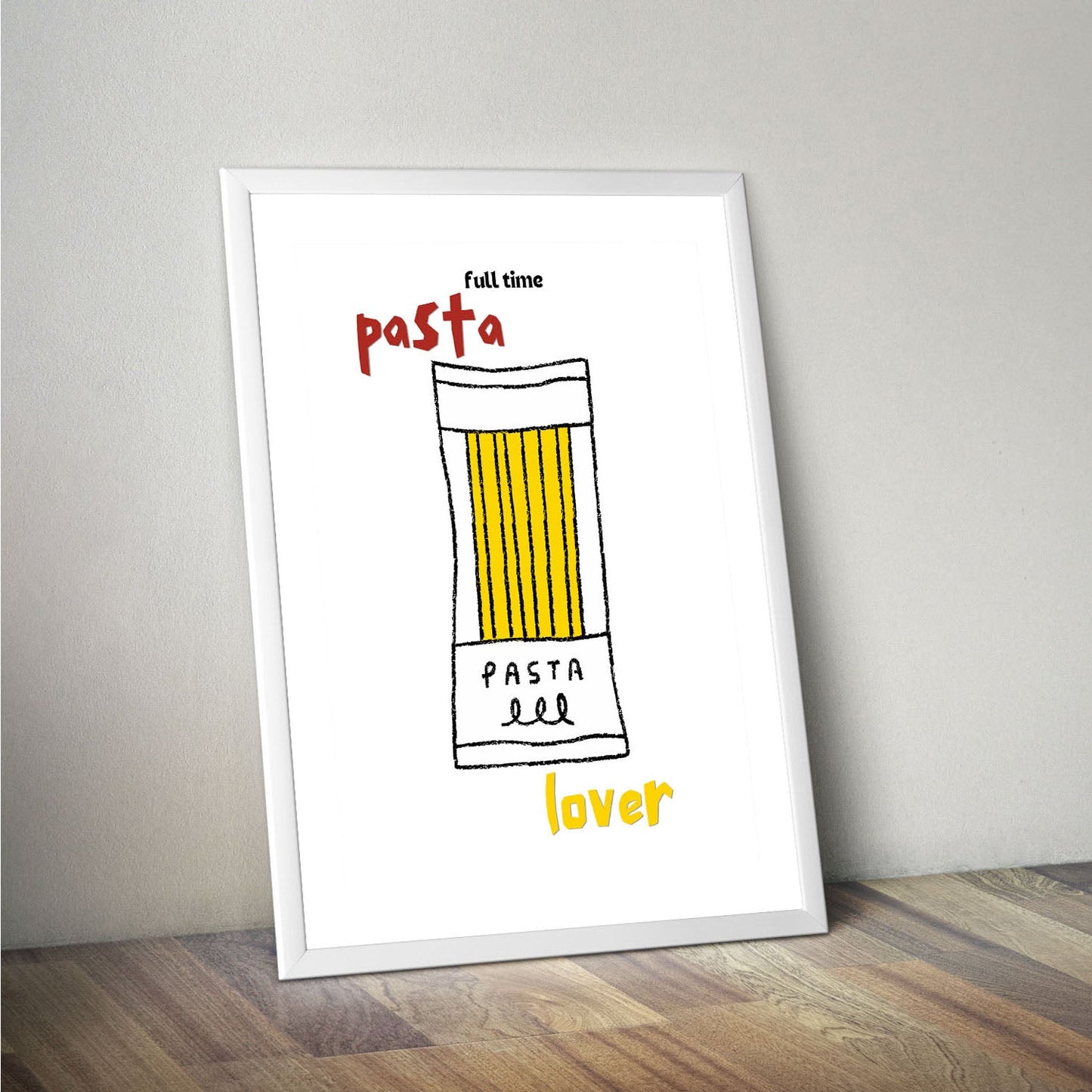 Wes Co Gallery Poster Full Time Pasta Lover 16 x 20" Home Goods - Coffee  Art Print