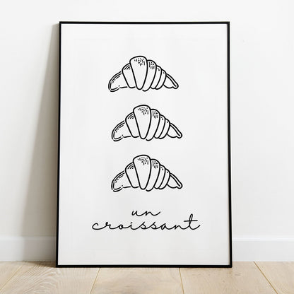 Wes Co Gallery Poster Croissant Trio 8 x 10" Home Goods - Coffee  Art Print