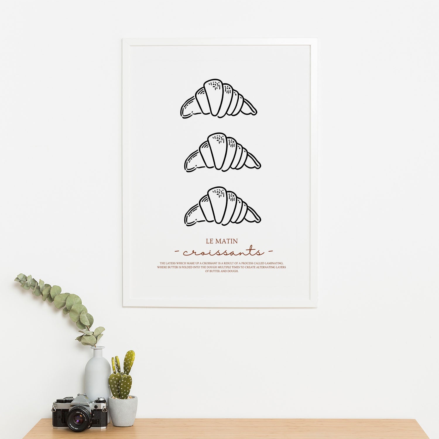 Wes Co Gallery Poster Le Matin Croissants 16 x 20" Home Goods - Coffee  Art Print