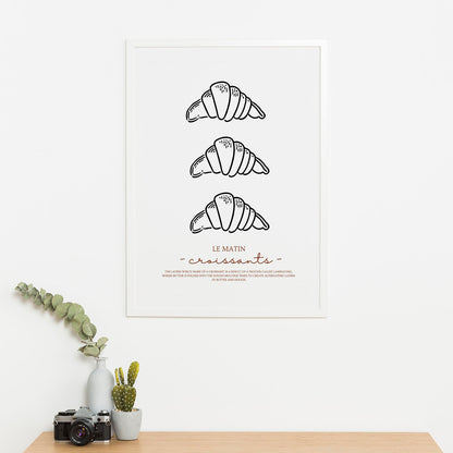 Wes Co Gallery Poster Le Matin Croissants 16 x 20" Home Goods - Coffee  Art Print