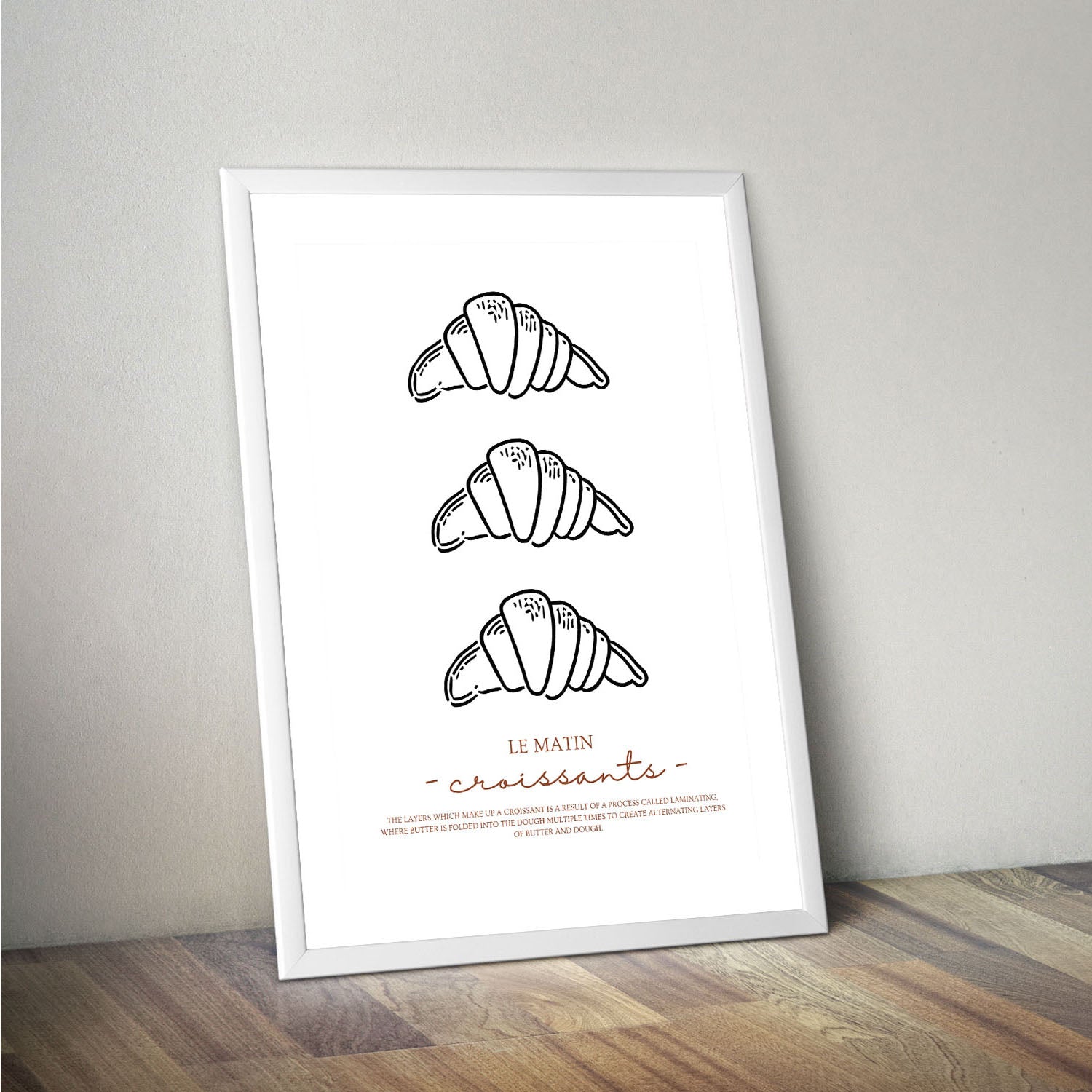 Wes Co Gallery Poster Le Matin Croissants 16 x 20" Home Goods - Coffee  Art Print