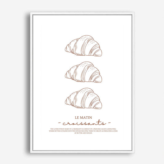 Wes Co Gallery Poster Morning Croissants 5 x 7" Home Goods - Coffee  Art Print