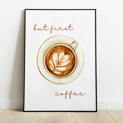 Wes Co Gallery Poster Morning Ritual But First Coffee 8 x 10" Home Goods - Coffee  Art Print