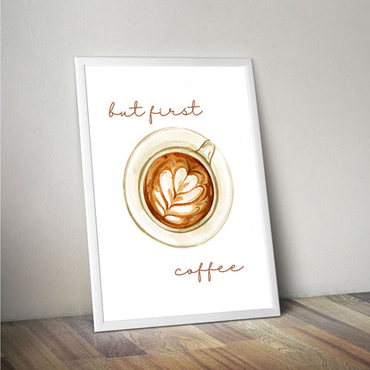 Wes Co Gallery Poster Morning Ritual But First Coffee 16 x 20" Home Goods - Coffee  Art Print