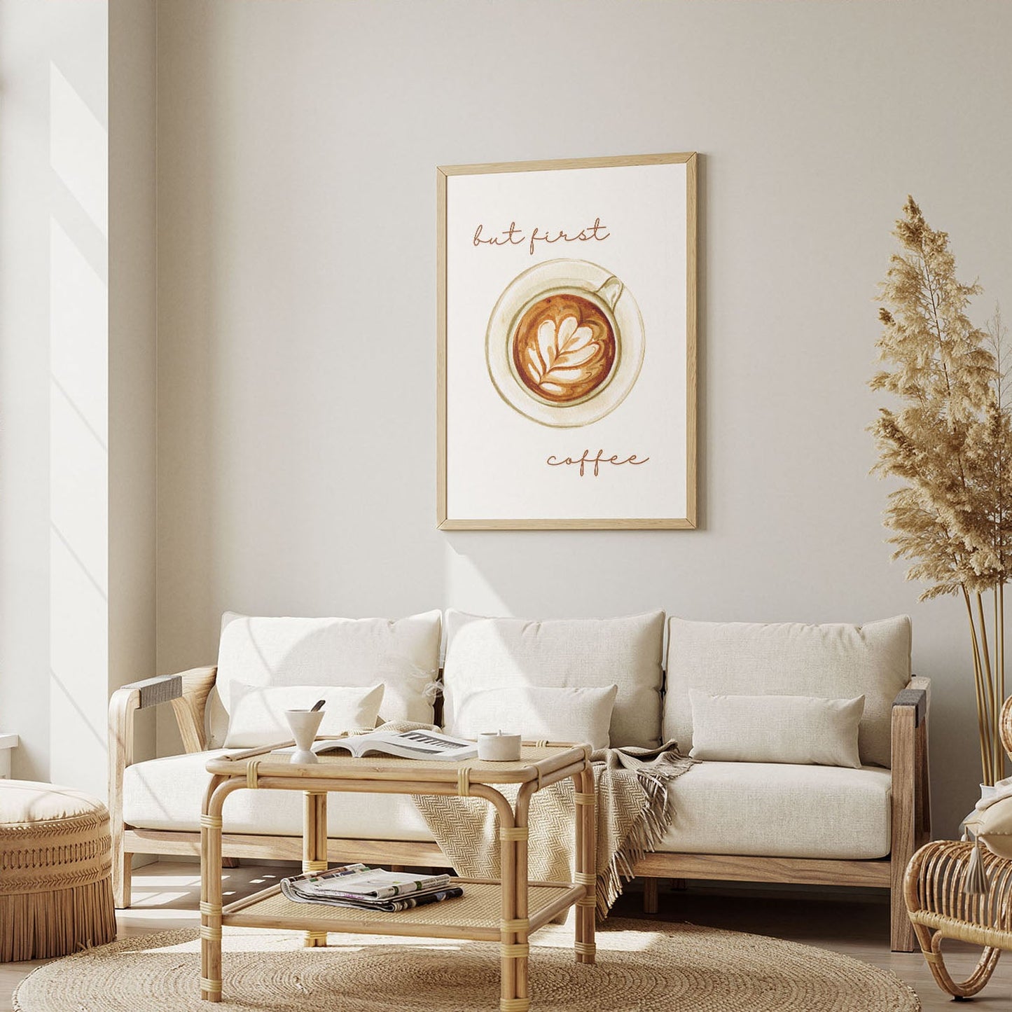 Wes Co Gallery Poster Morning Ritual But First Coffee 12 x 16" Home Goods - Coffee  Art Print