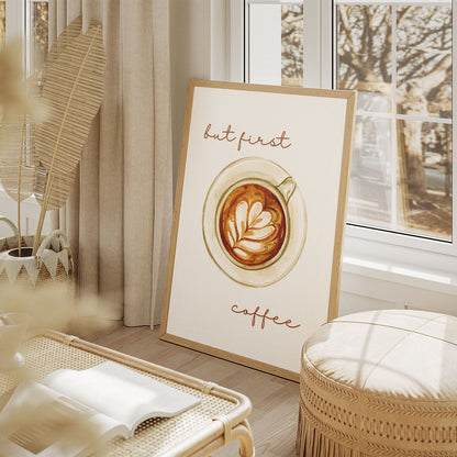 Wes Co Gallery Poster Morning Ritual But First Coffee 11 x 17" Home Goods - Coffee  Art Print