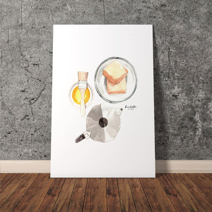 Wes Co Gallery Poster Morning Bliss Coffee and Toast 11 x 17" Home Goods - Coffee  Art Print