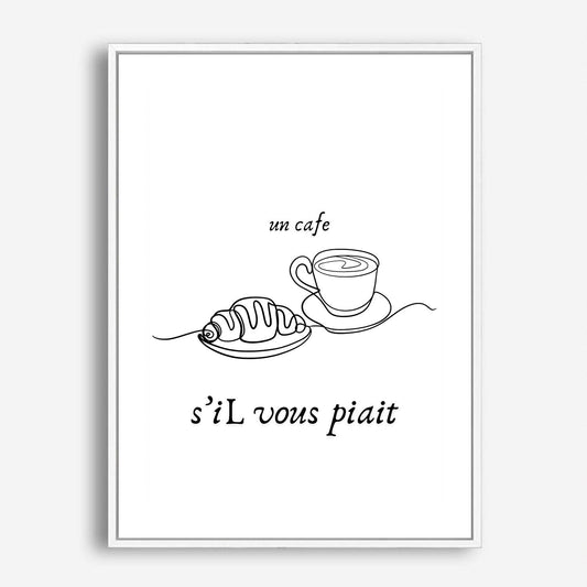 Wes Co Gallery Poster Parisian Delight Coffee and Croissant 5 x 7" Home Goods - Coffee  Art Print