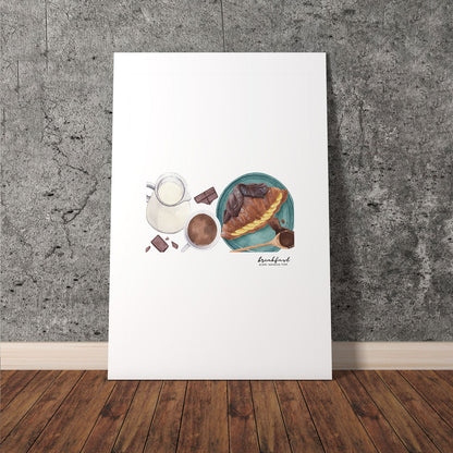 Wes Co Gallery Poster Croissant and Coffee Harmony 11 x 17" Home Goods - Coffee  Art Print