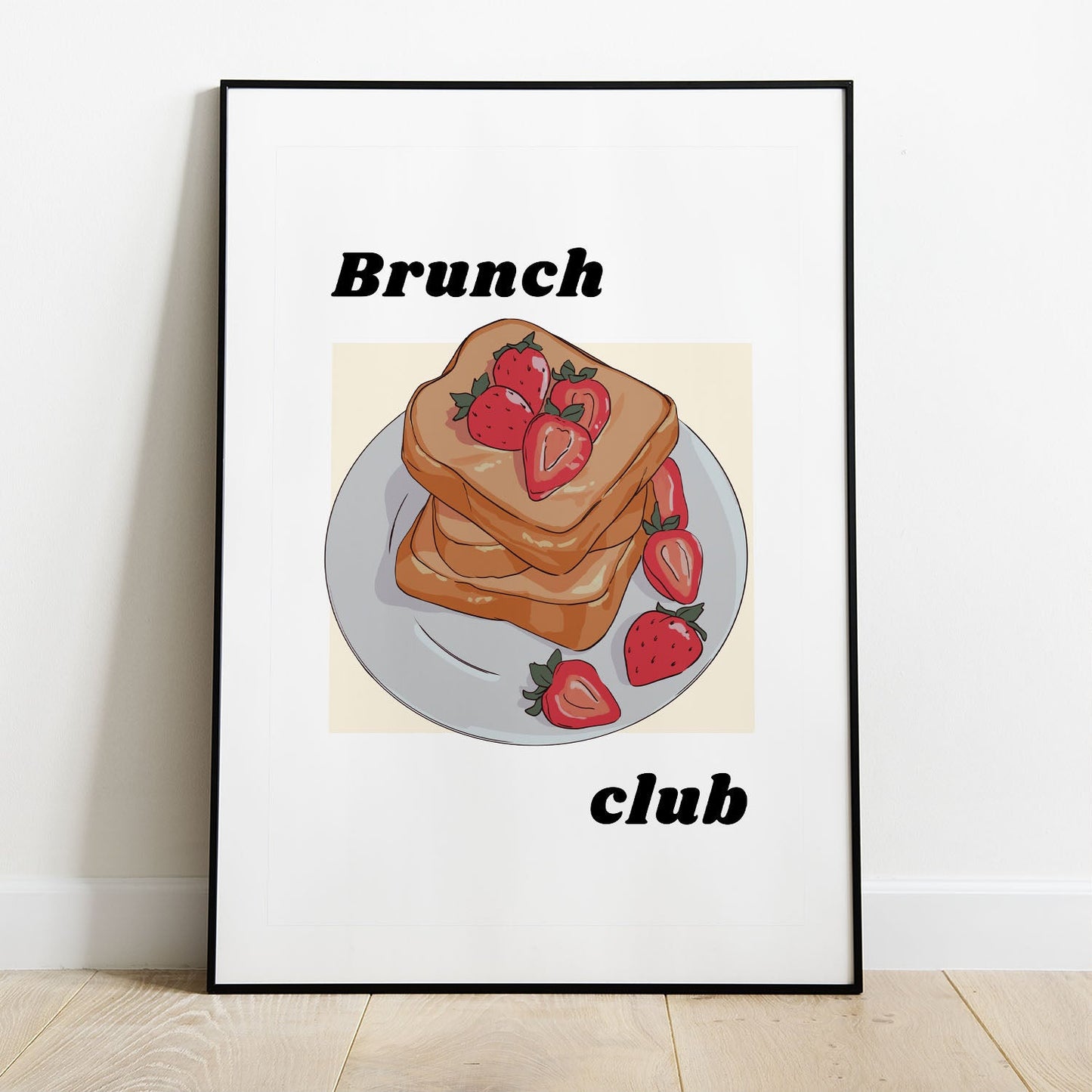 Wes Co Gallery Poster Strawberry Brunch Joy 8 x 10" Home Goods - Coffee  Art Print