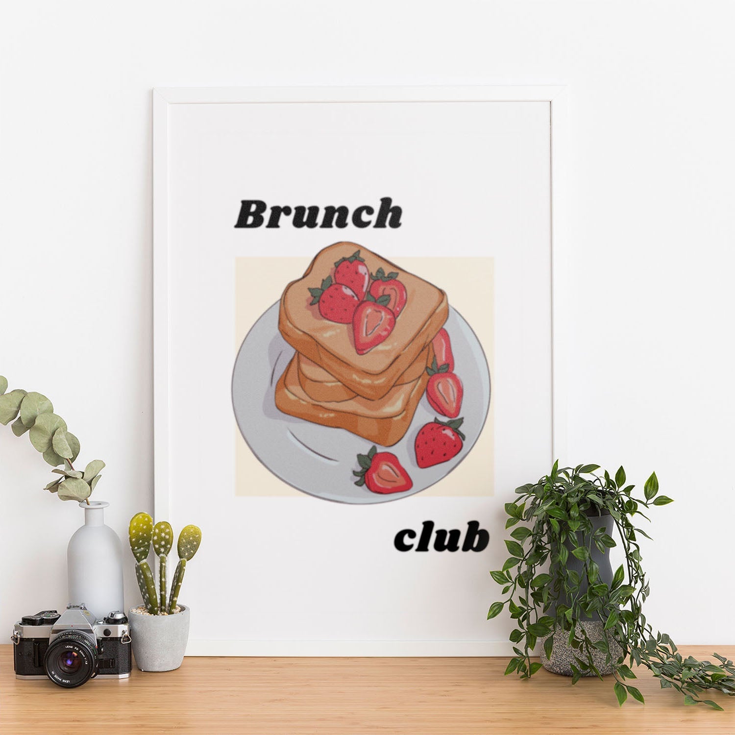 Wes Co Gallery Poster Strawberry Brunch Joy 12 x 16" Home Goods - Coffee  Art Print