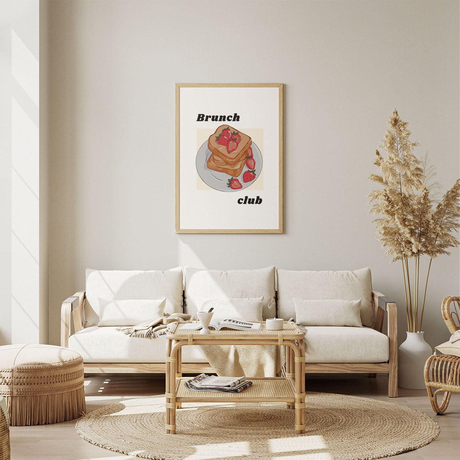 Wes Co Gallery Poster Strawberry Brunch Joy 8 x 10" Home Goods - Coffee  Art Print