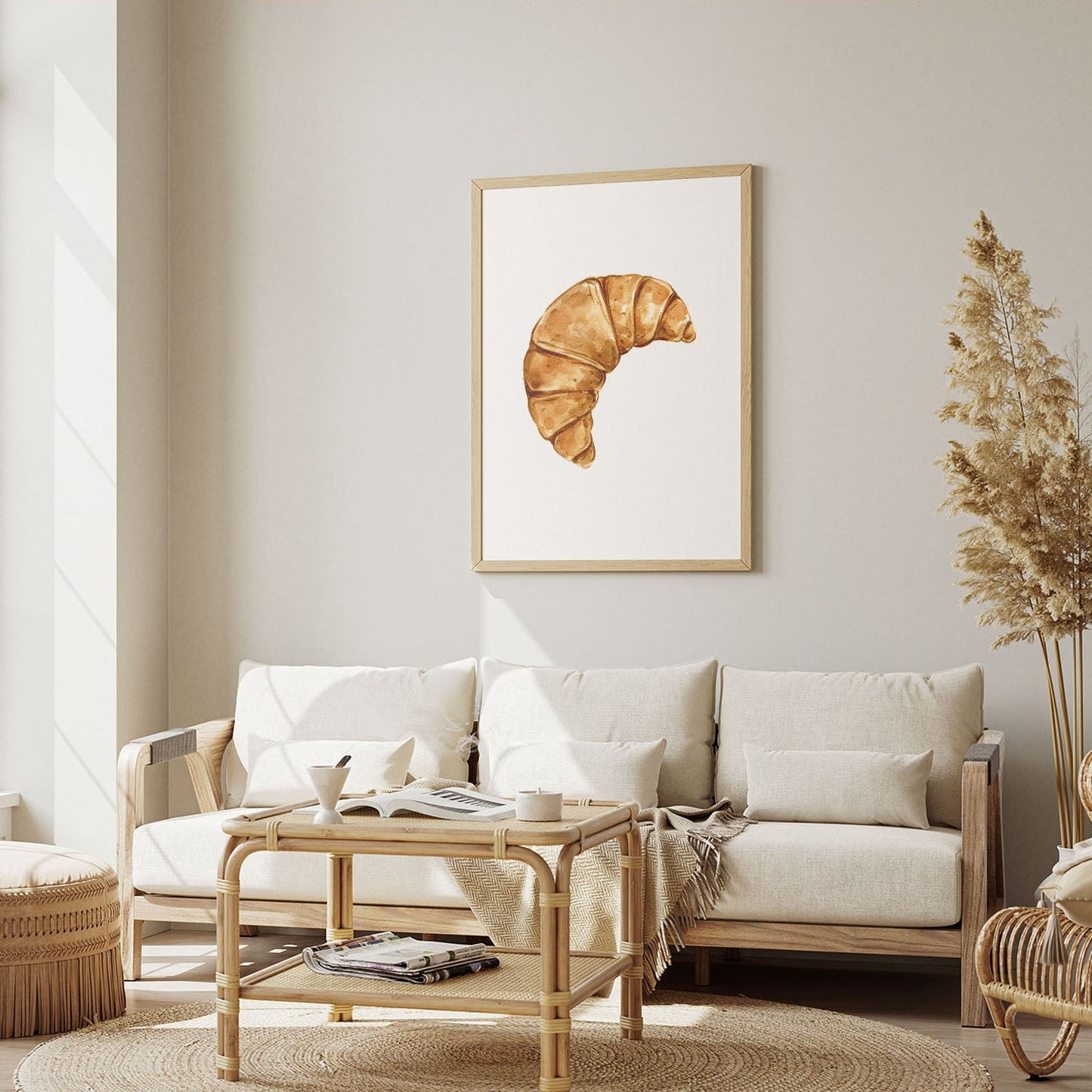 Wes Co Gallery Poster Golden Croissant Delight 12 x 16" Home Goods - Coffee  Art Print