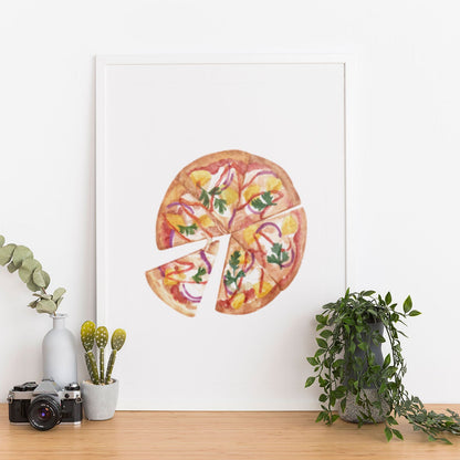 Wes Co Gallery Poster Gourmet Pizza Slice 12 x 16" Home Goods - Coffee  Art Print