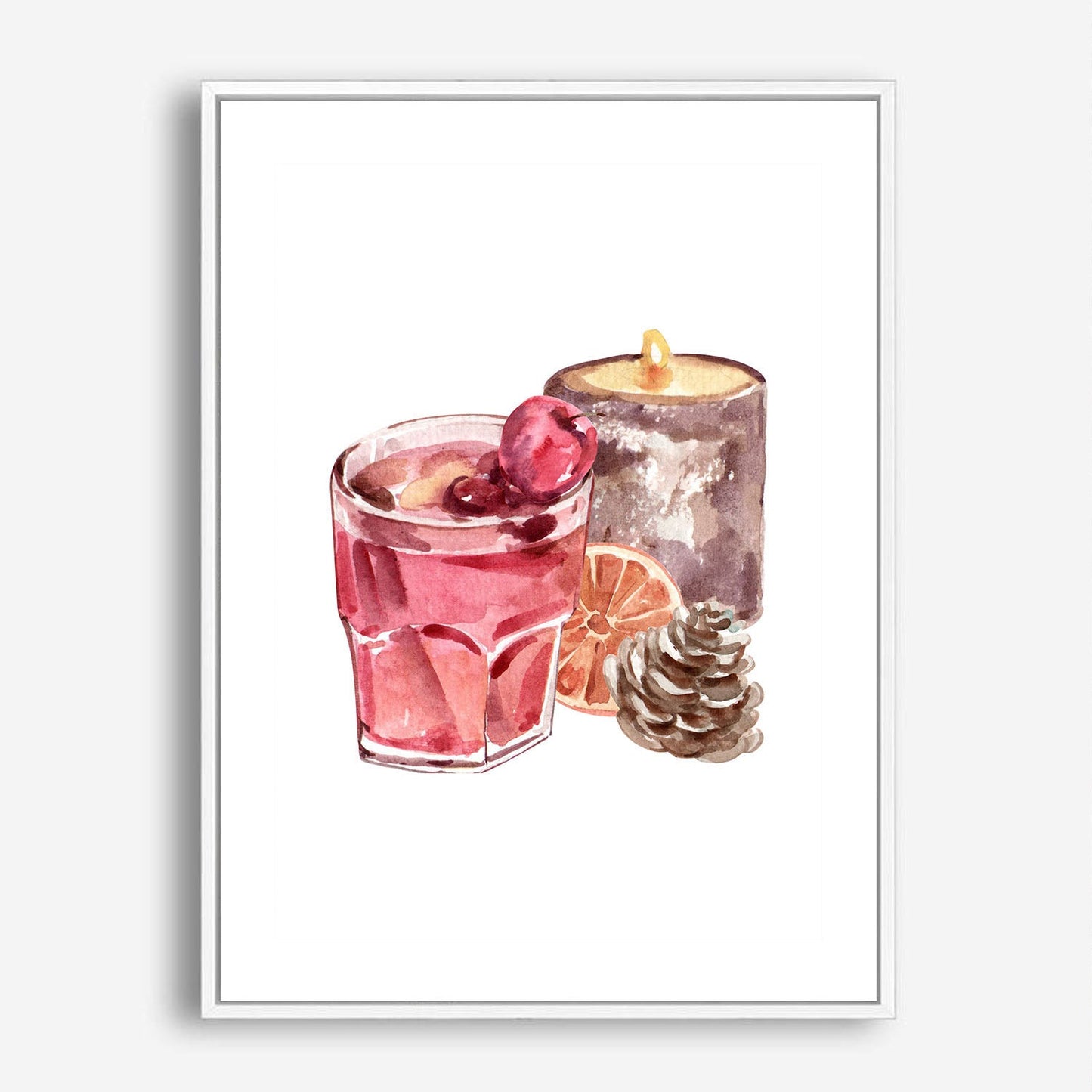 Wes Co Gallery Poster Cozy Candle and Cocktail 5 x 7" Home Goods - Coffee  Art Print