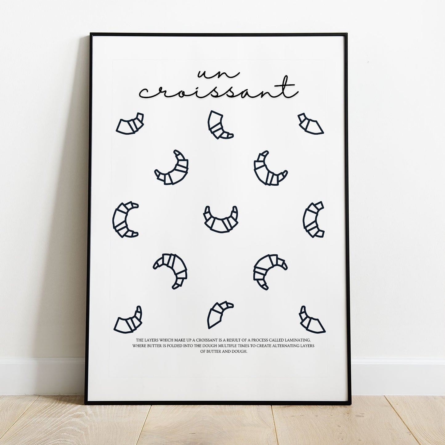 Wes Co Gallery Poster Chic Croissant Design 8 x 10" Home Goods - Coffee  Art Print