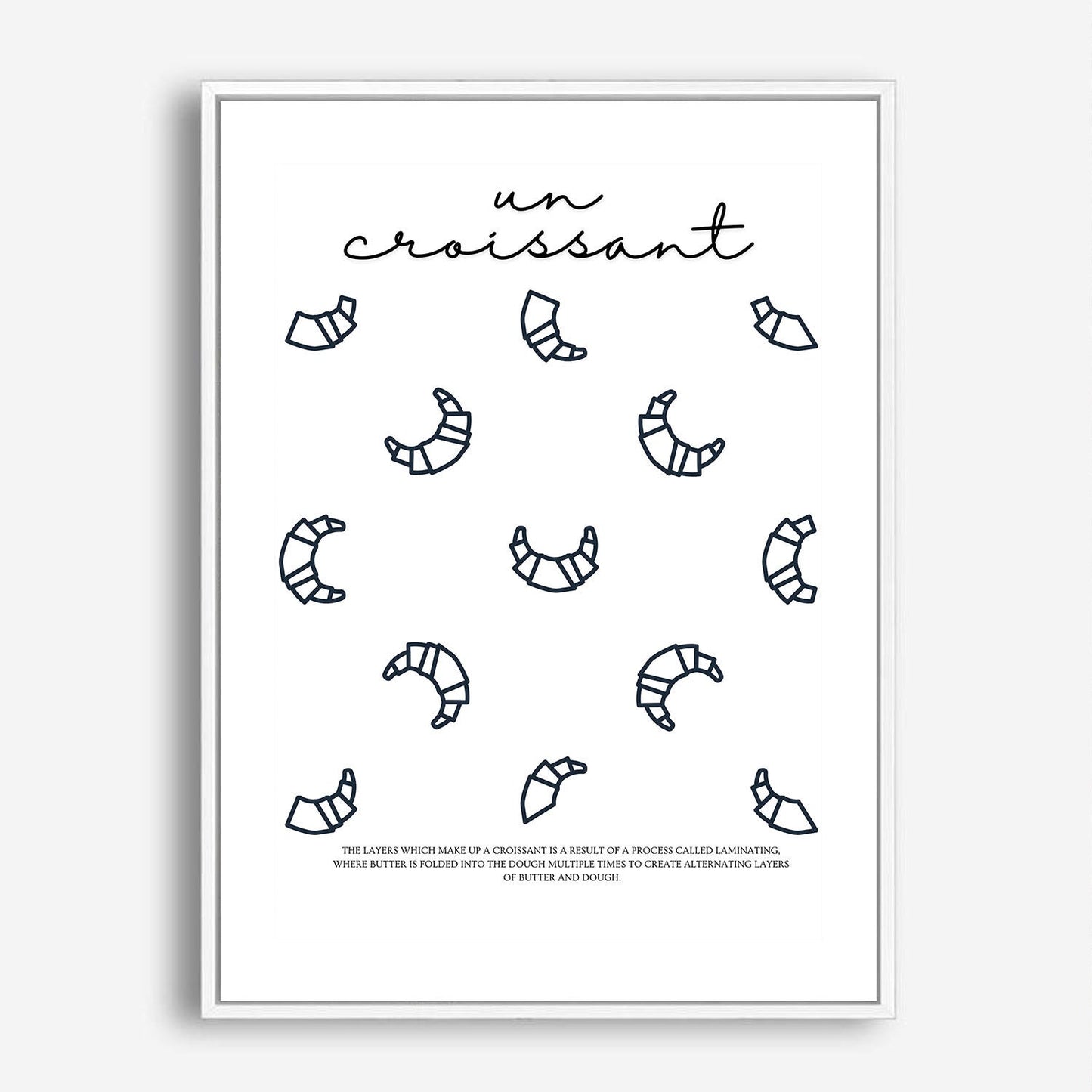 Wes Co Gallery Poster Chic Croissant Design 5 x 7" Home Goods - Coffee  Art Print