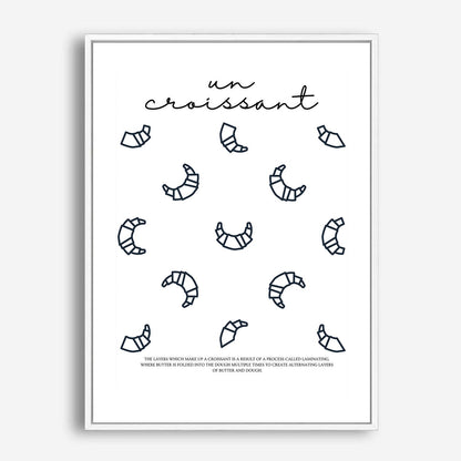 Wes Co Gallery Poster Chic Croissant Design 5 x 7" Home Goods - Coffee  Art Print