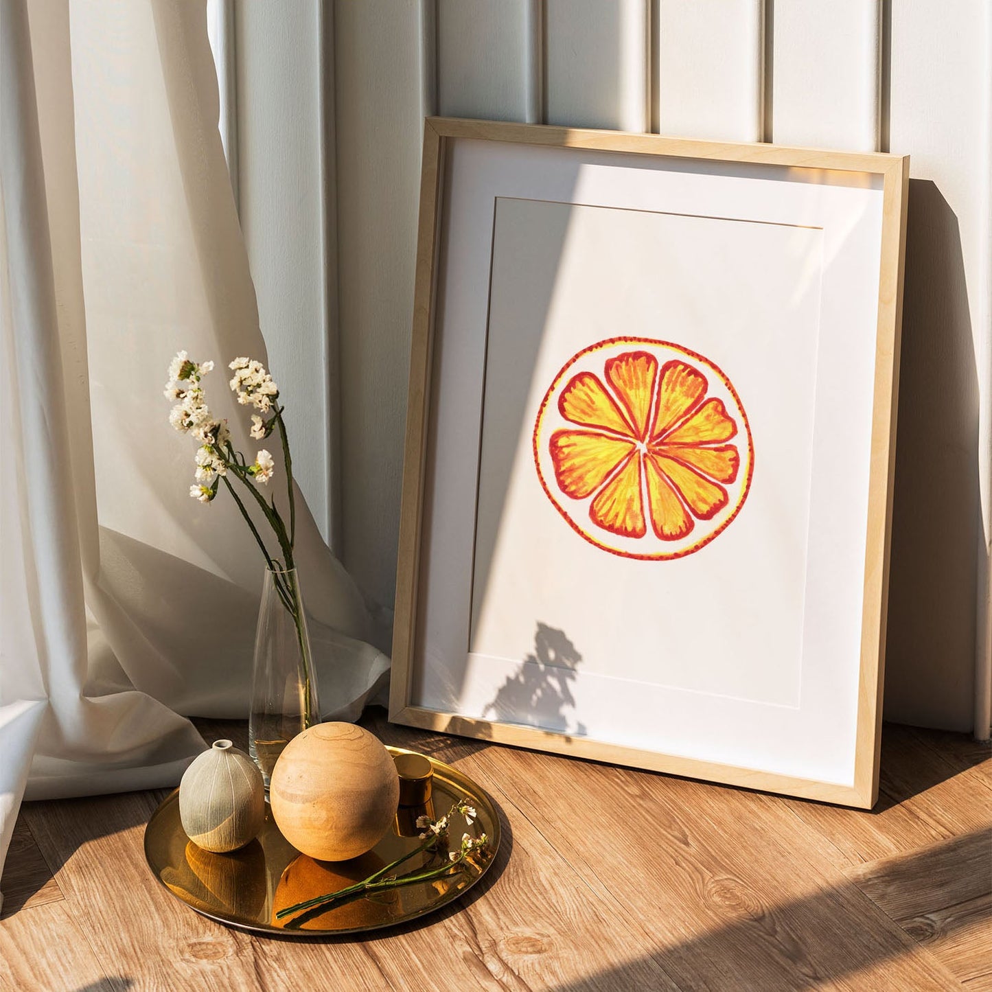 Wes Co Gallery Poster Sunny Citrus Slice 5 x 7" Home Goods - Coffee  Art Print