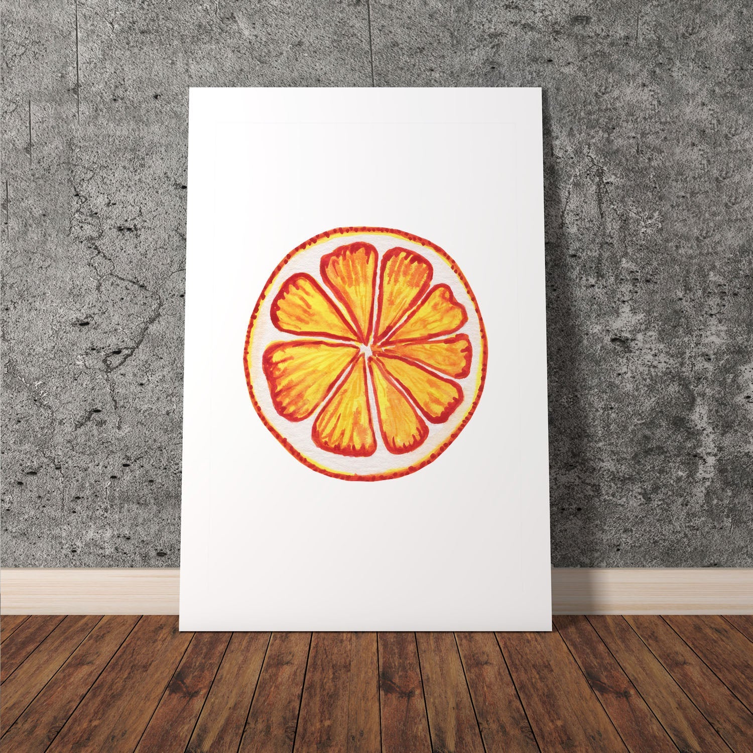 Wes Co Gallery Poster Sunny Citrus Slice 11 x 17" Home Goods - Coffee  Art Print