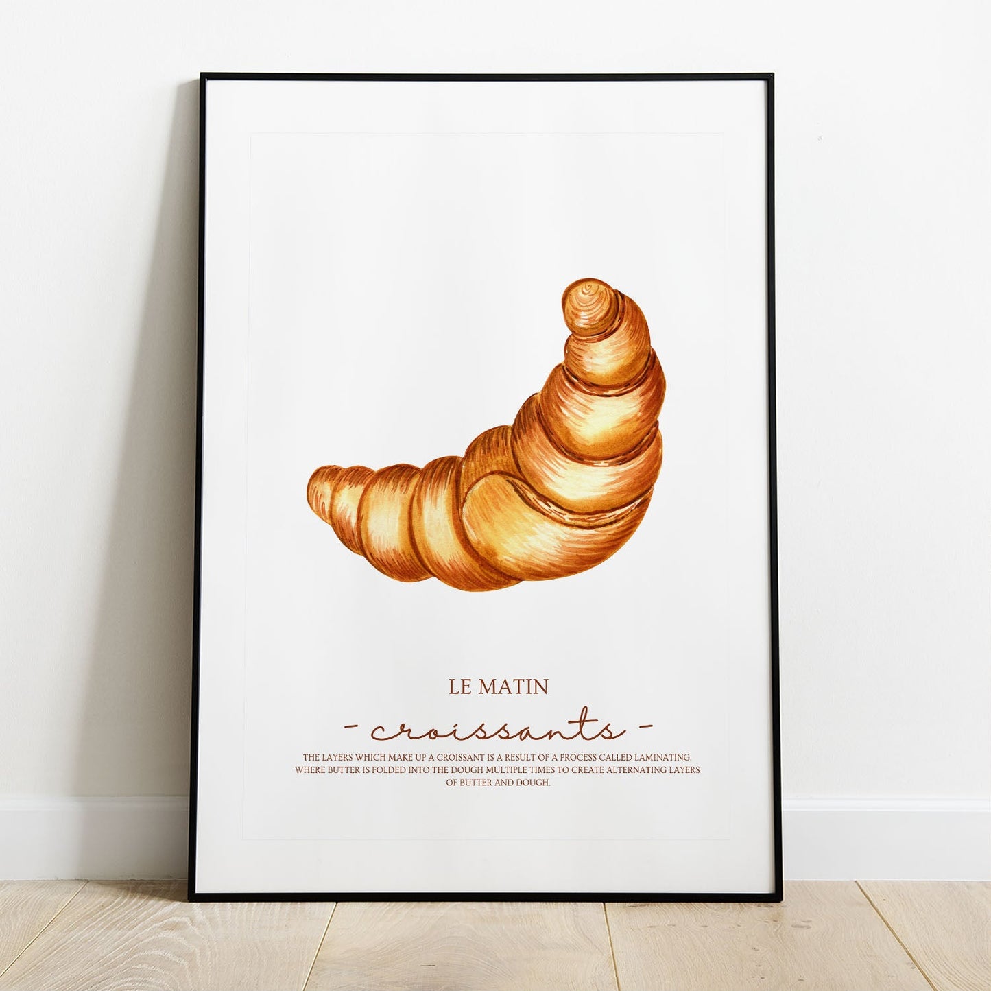 Wes Co Gallery Poster Le Matin Croissant 8 x 10" Home Goods - Coffee  Art Print