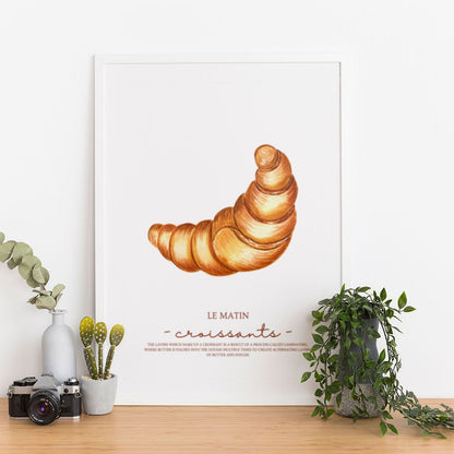 Wes Co Gallery Poster Le Matin Croissant 12 x 16" Home Goods - Coffee  Art Print