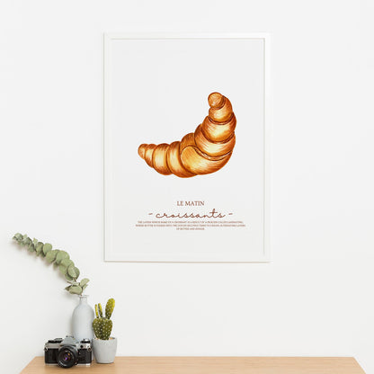 Wes Co Gallery Poster Le Matin Croissant 16 x 20" Home Goods - Coffee  Art Print