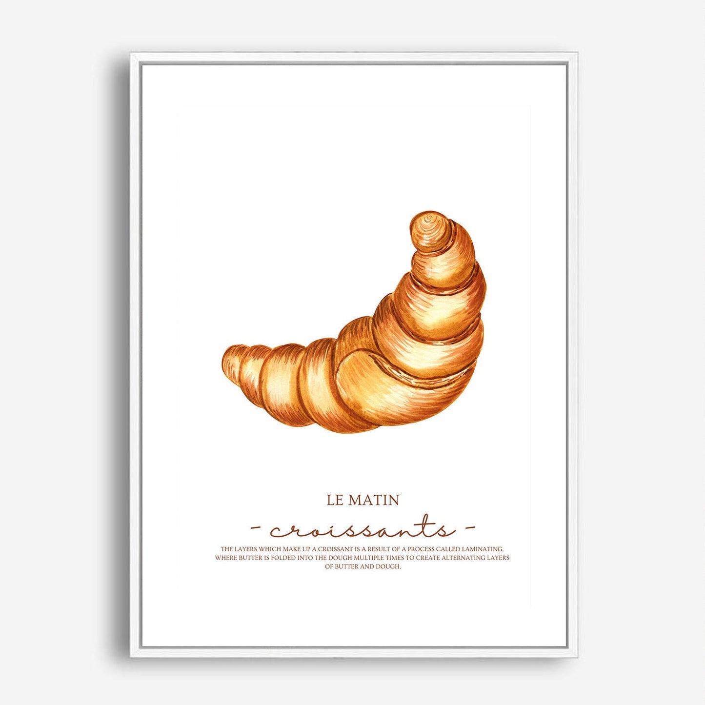 Wes Co Gallery Poster Le Matin Croissant 5 x 7" Home Goods - Coffee  Art Print