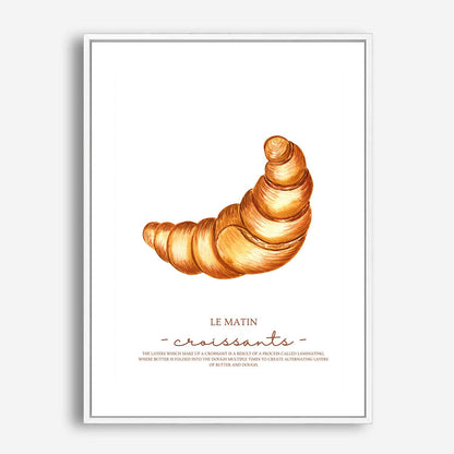 Wes Co Gallery Poster Le Matin Croissant 5 x 7" Home Goods - Coffee  Art Print