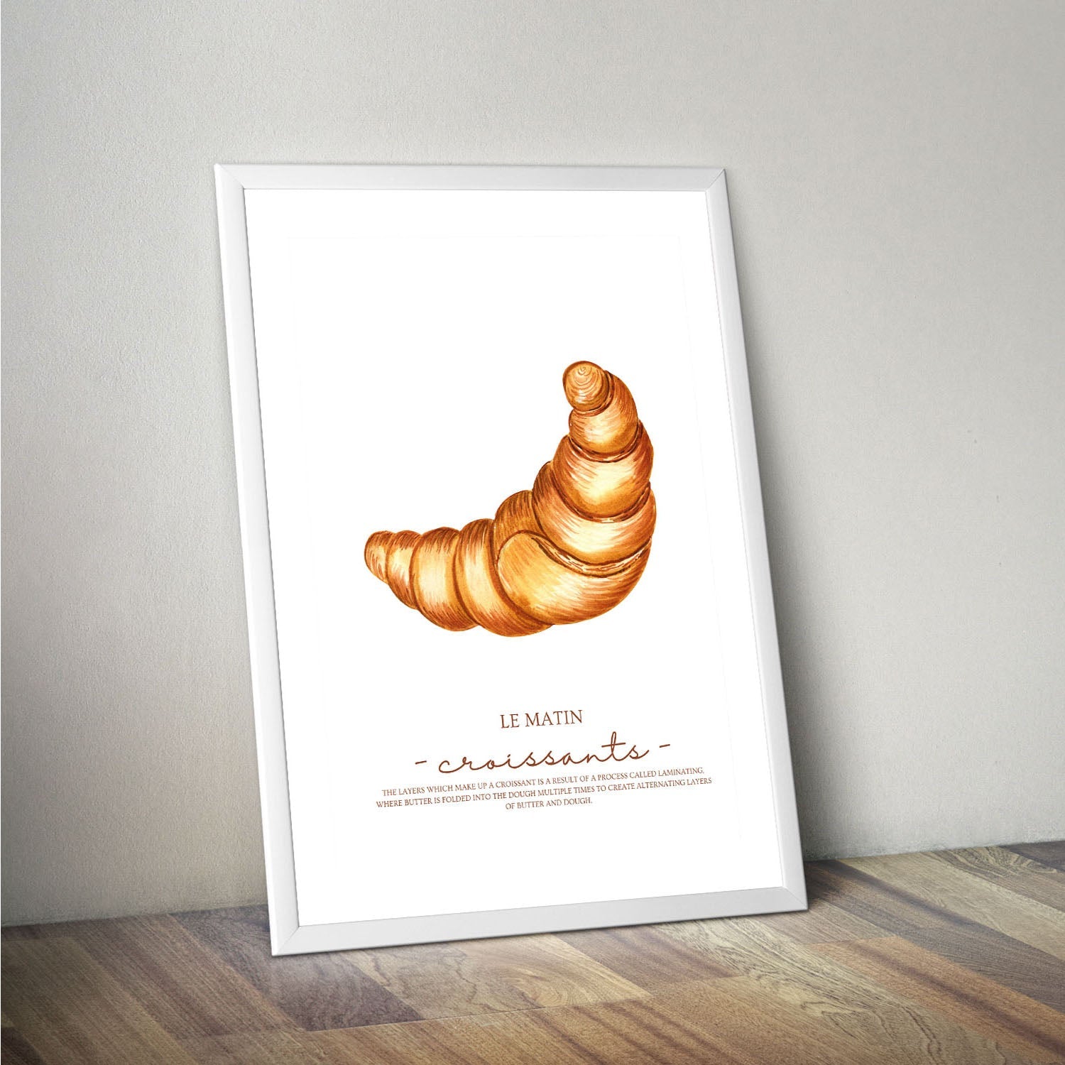 Wes Co Gallery Poster Le Matin Croissant 16 x 20" Home Goods - Coffee  Art Print