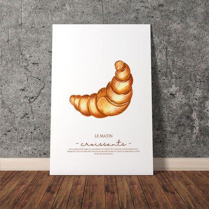 Wes Co Gallery Poster Le Matin Croissant 11 x 17" Home Goods - Coffee  Art Print