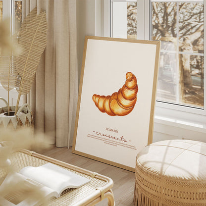 Wes Co Gallery Poster Le Matin Croissant 11 x 17" Home Goods - Coffee  Art Print