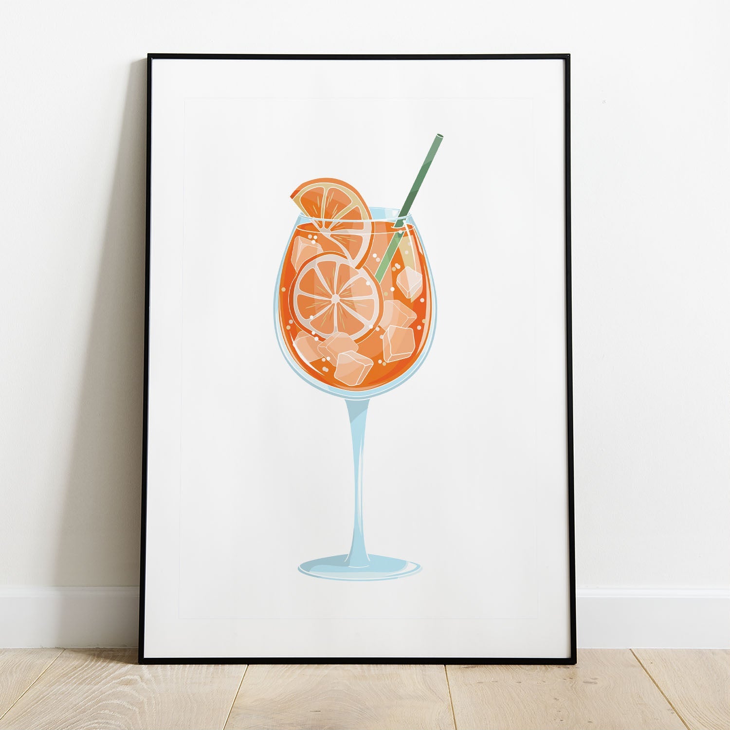 Wes Co Gallery Poster Orange Infusion in a Glass 8 x 10" Home Goods - Coffee  Art Print