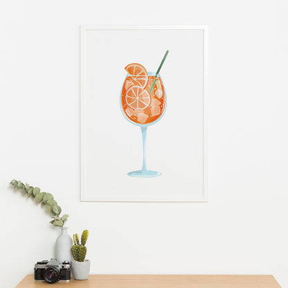 Wes Co Gallery Poster Orange Infusion in a Glass 16 x 20" Home Goods - Coffee  Art Print