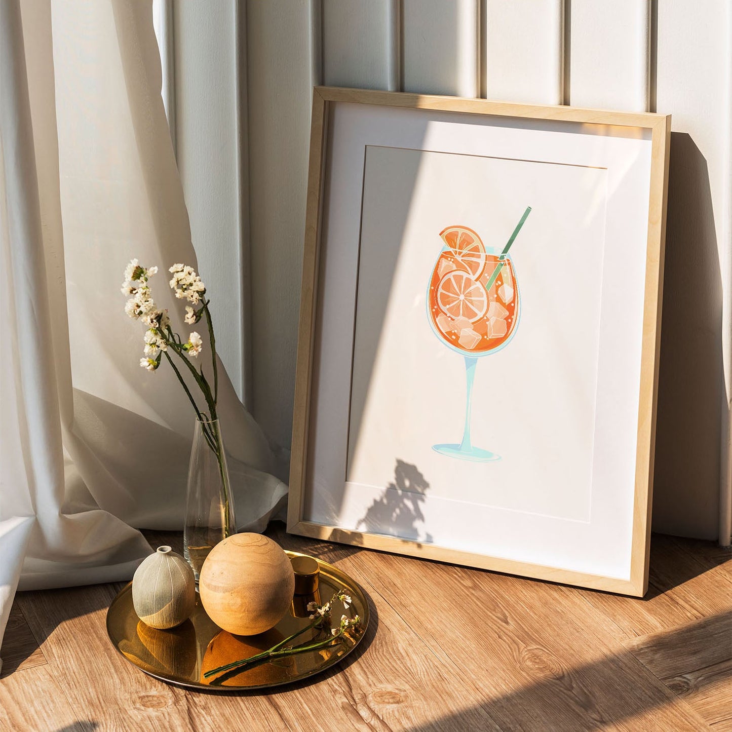 Wes Co Gallery Poster Orange Infusion in a Glass 5 x 7" Home Goods - Coffee  Art Print