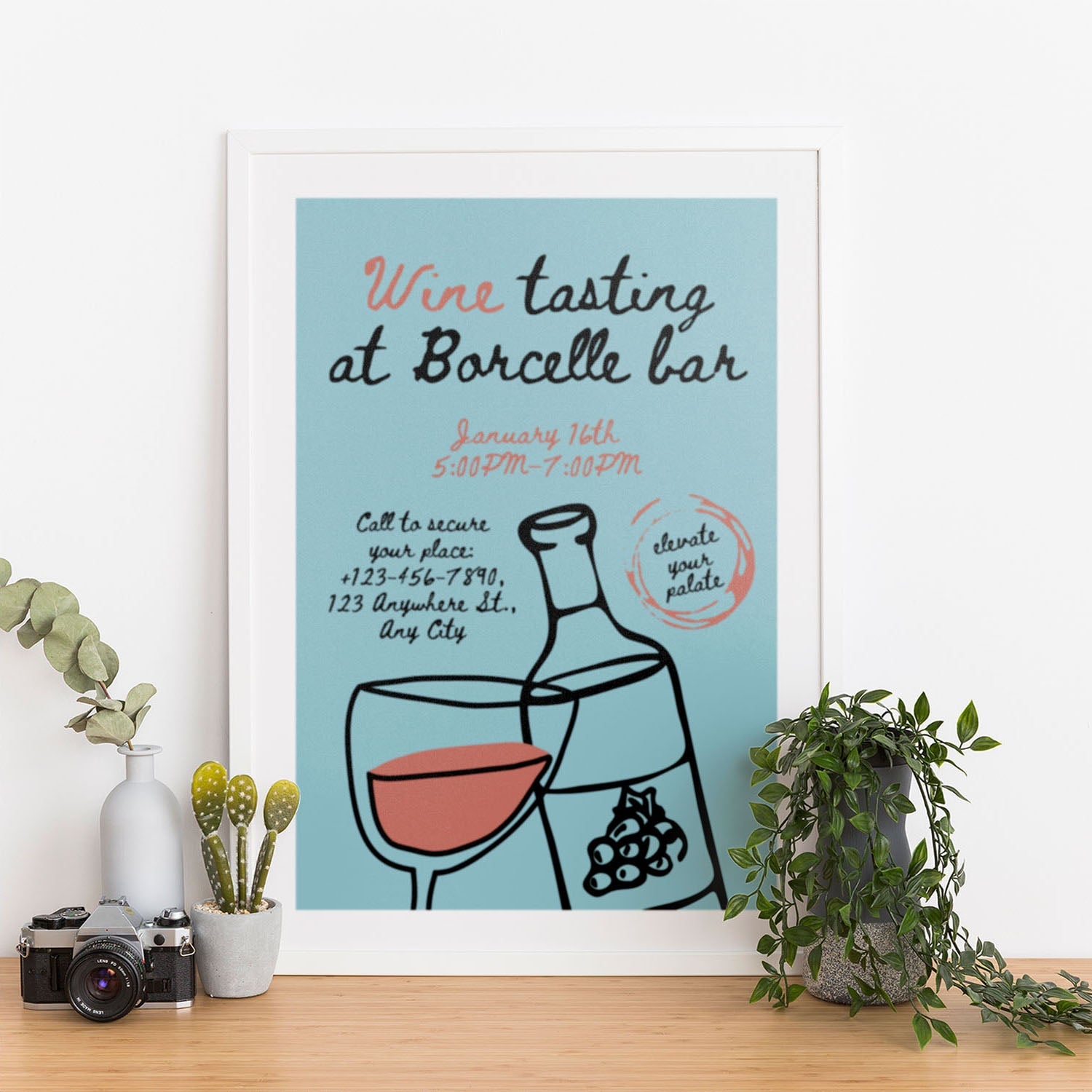 Wes Co Gallery Poster Wine Tasting at Borcelle 12 x 16" Home Goods - Coffee  Art Print