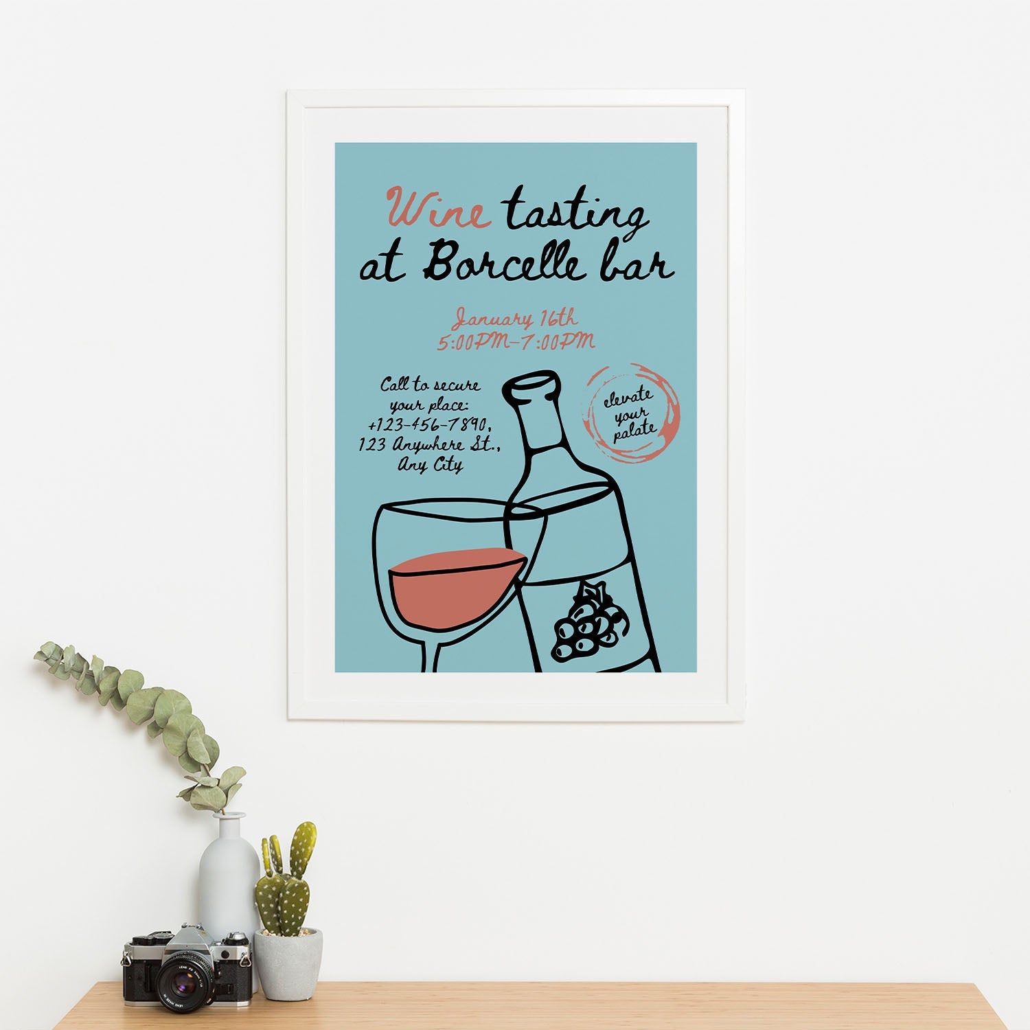 Wes Co Gallery Poster Wine Tasting at Borcelle 16 x 20" Home Goods - Coffee  Art Print