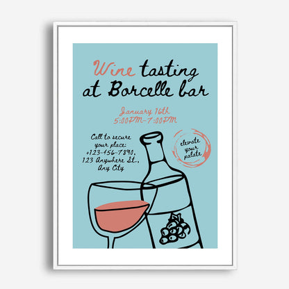 Wes Co Gallery Poster Wine Tasting at Borcelle 5 x 7" Home Goods - Coffee  Art Print