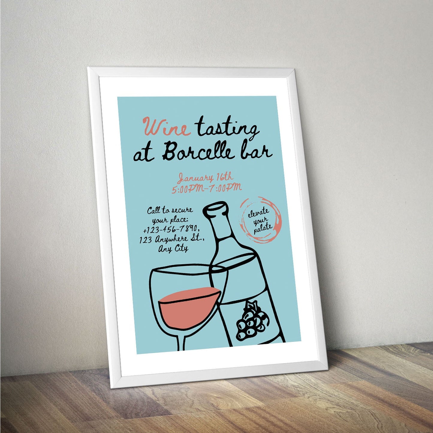 Wes Co Gallery Poster Wine Tasting at Borcelle 16 x 20" Home Goods - Coffee  Art Print