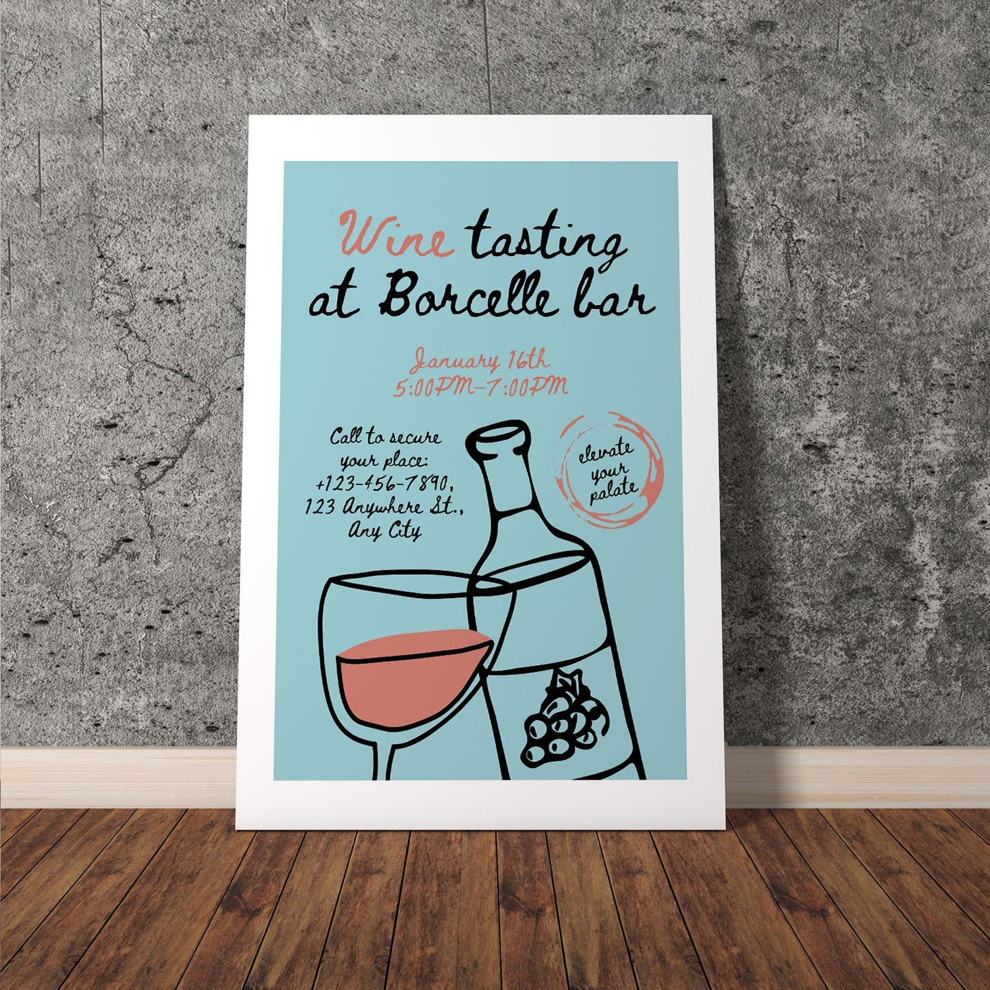 Wes Co Gallery Poster Wine Tasting at Borcelle 11 x 17" Home Goods - Coffee  Art Print