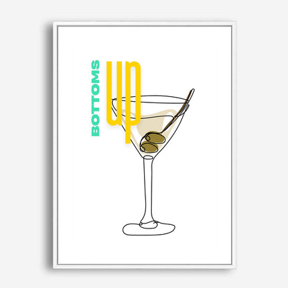 Wes Co Gallery Poster Bottoms Up Martini 5 x 7" Home Goods - Coffee  Art Print