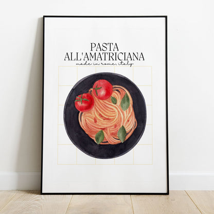 Wes Co Gallery Poster Pasta All'Amatriciana Delight 8 x 10" Home Goods - Coffee  Art Print