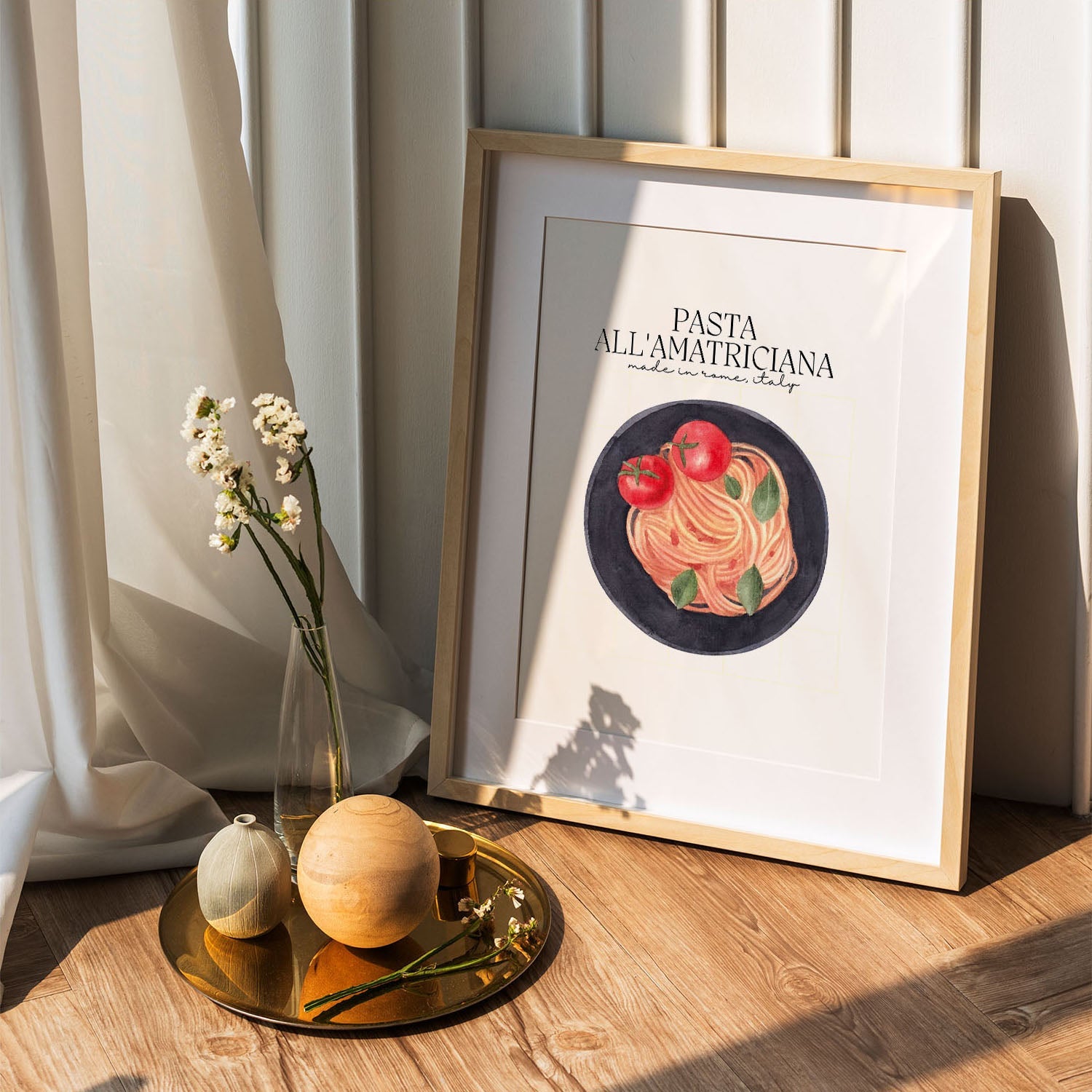 Wes Co Gallery Poster Pasta All'Amatriciana Delight 5 x 7" Home Goods - Coffee  Art Print