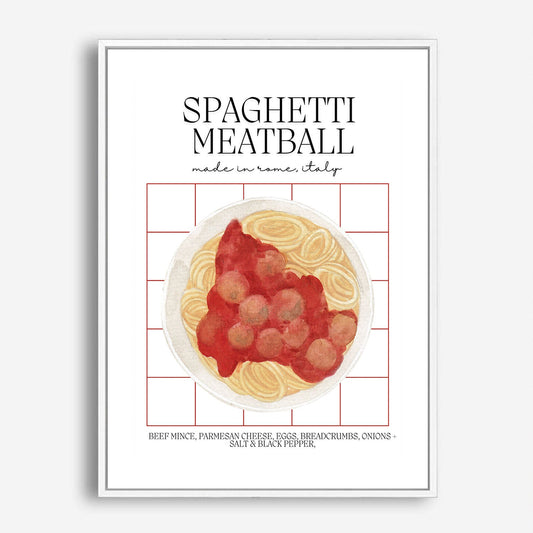 Wes Co Gallery Poster Classic Spaghetti & Meatballs 5 x 7" Home Goods - Coffee  Art Print