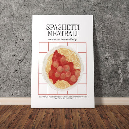 Wes Co Gallery Poster Classic Spaghetti & Meatballs 11 x 17" Home Goods - Coffee  Art Print