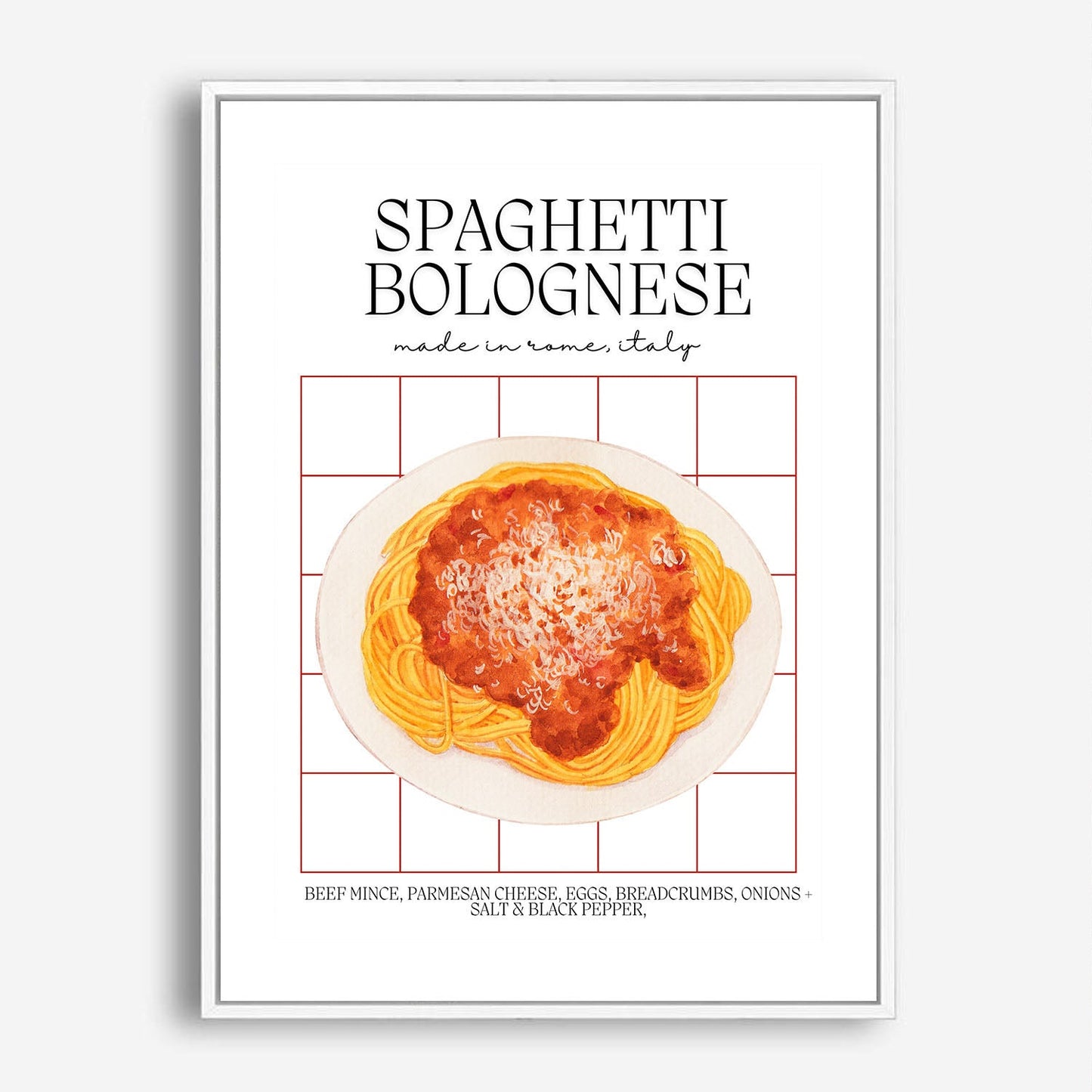 Wes Co Gallery Poster Homemade Spaghetti Bolognese 5 x 7" Home Goods - Coffee  Art Print