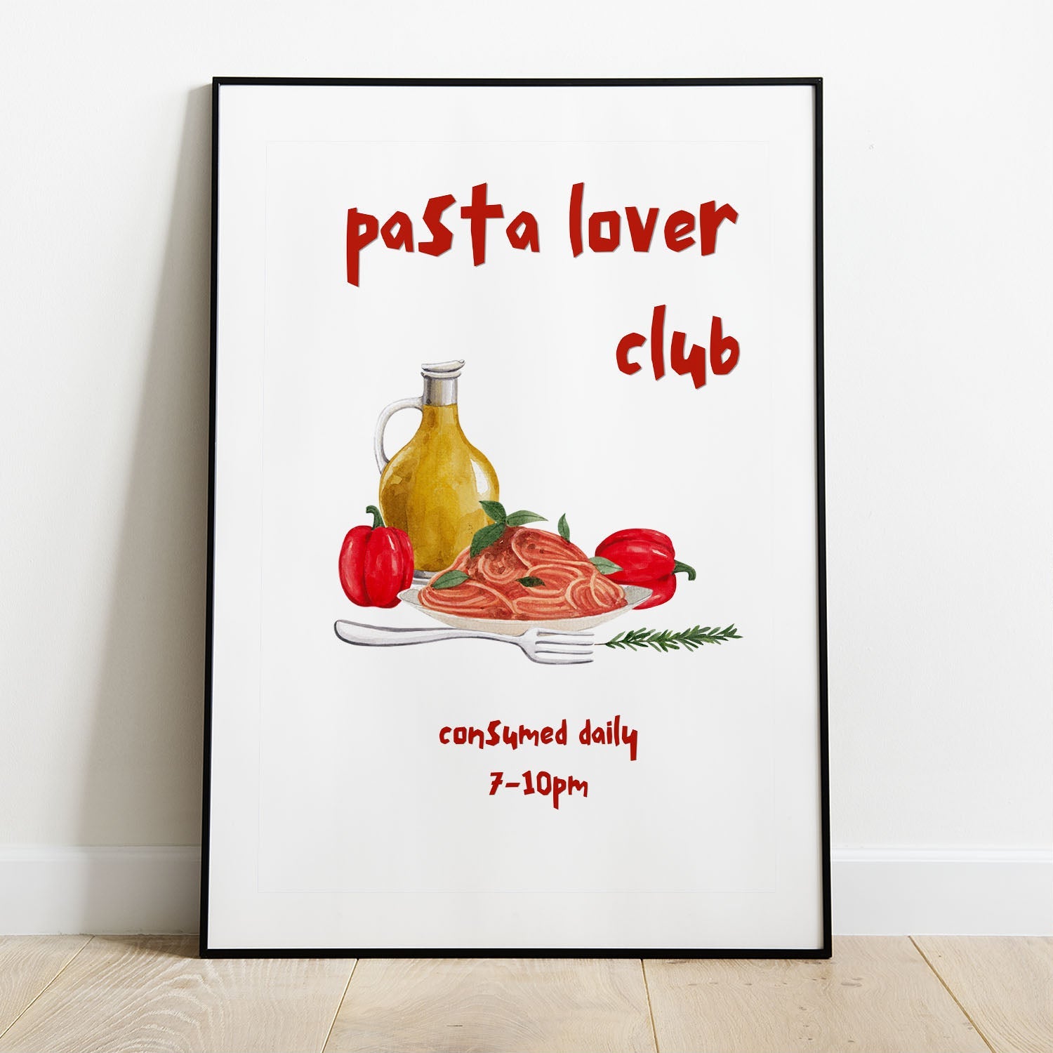 Wes Co Gallery Poster Pasta Lover's Club 8 x 10" Home Goods - Coffee  Art Print